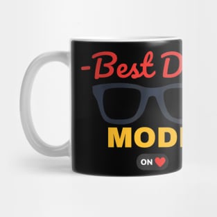 Best Dad On Mode With Heart Glasses Fathers Day Mug